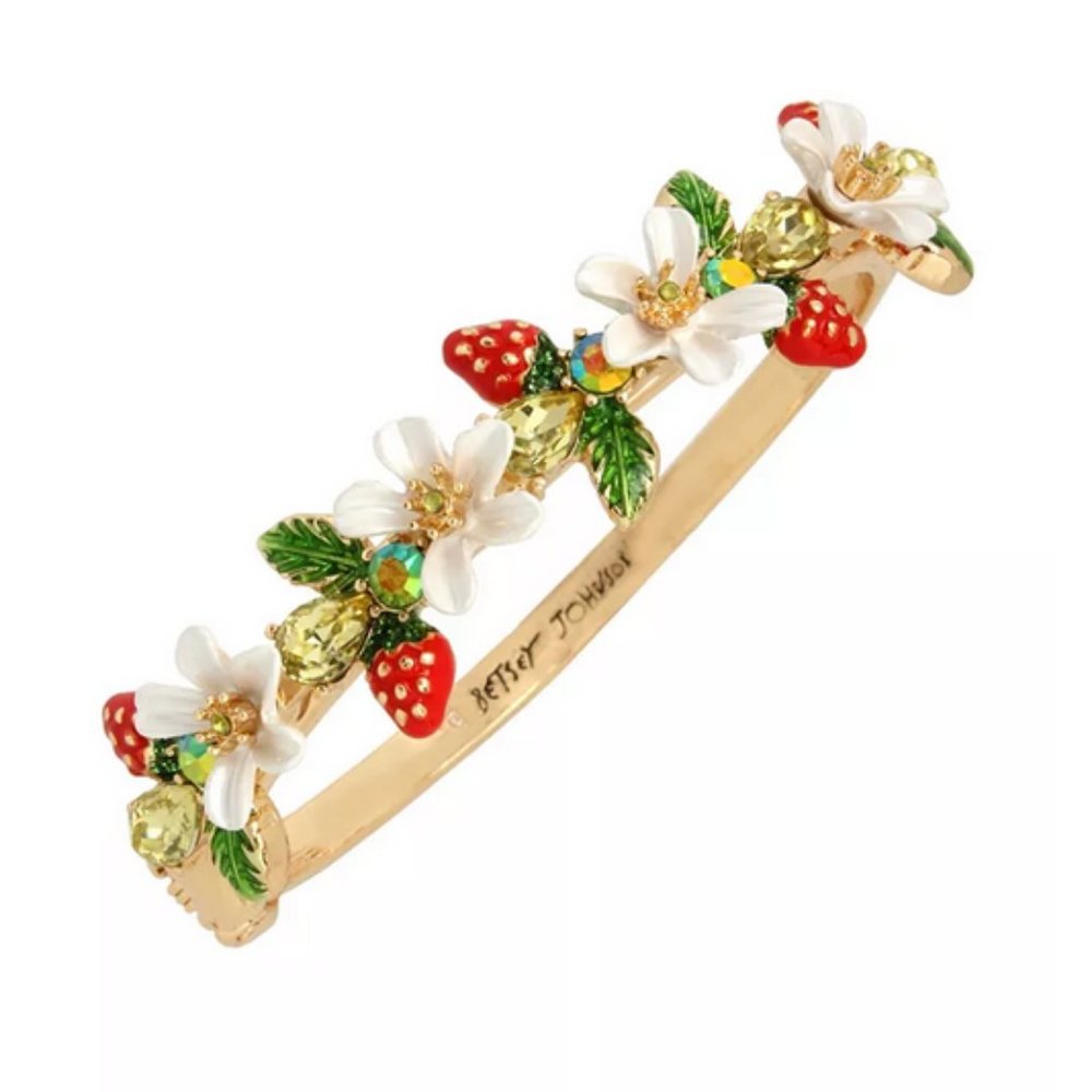 🌱 Betsey Johnson Strawberry Bangle Bracelet - Picture 5 of 12